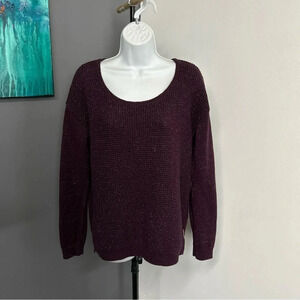 Calvin Klein‎ Jeans Women’s Small Purple Silver Metallic Pullover Sweater Cozy
